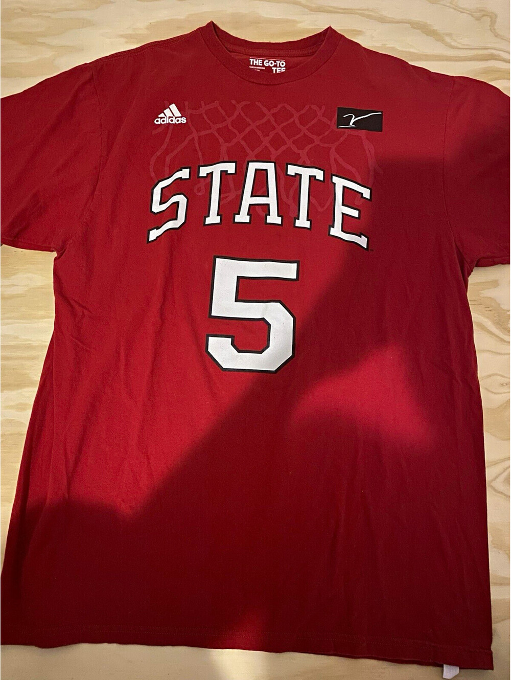 Adidas Men’s Size XL NC State Wolfpack #5 Red Basketball T-Shirt